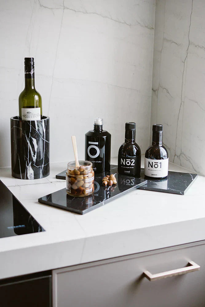 vaas/wijnkoeler zwart Ø12x18 cm